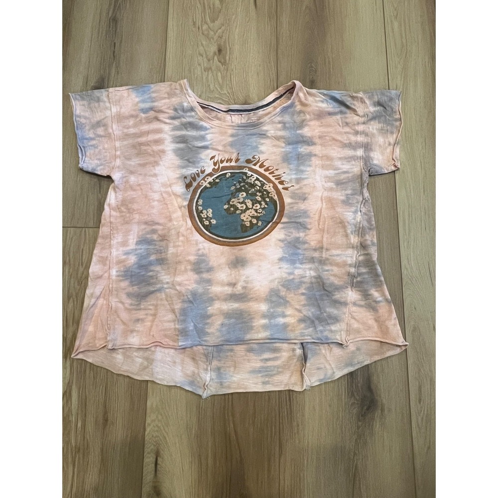 Anthropologie Harley and J TShirt Size XS Tie Dye Short Love Your Mother Earth